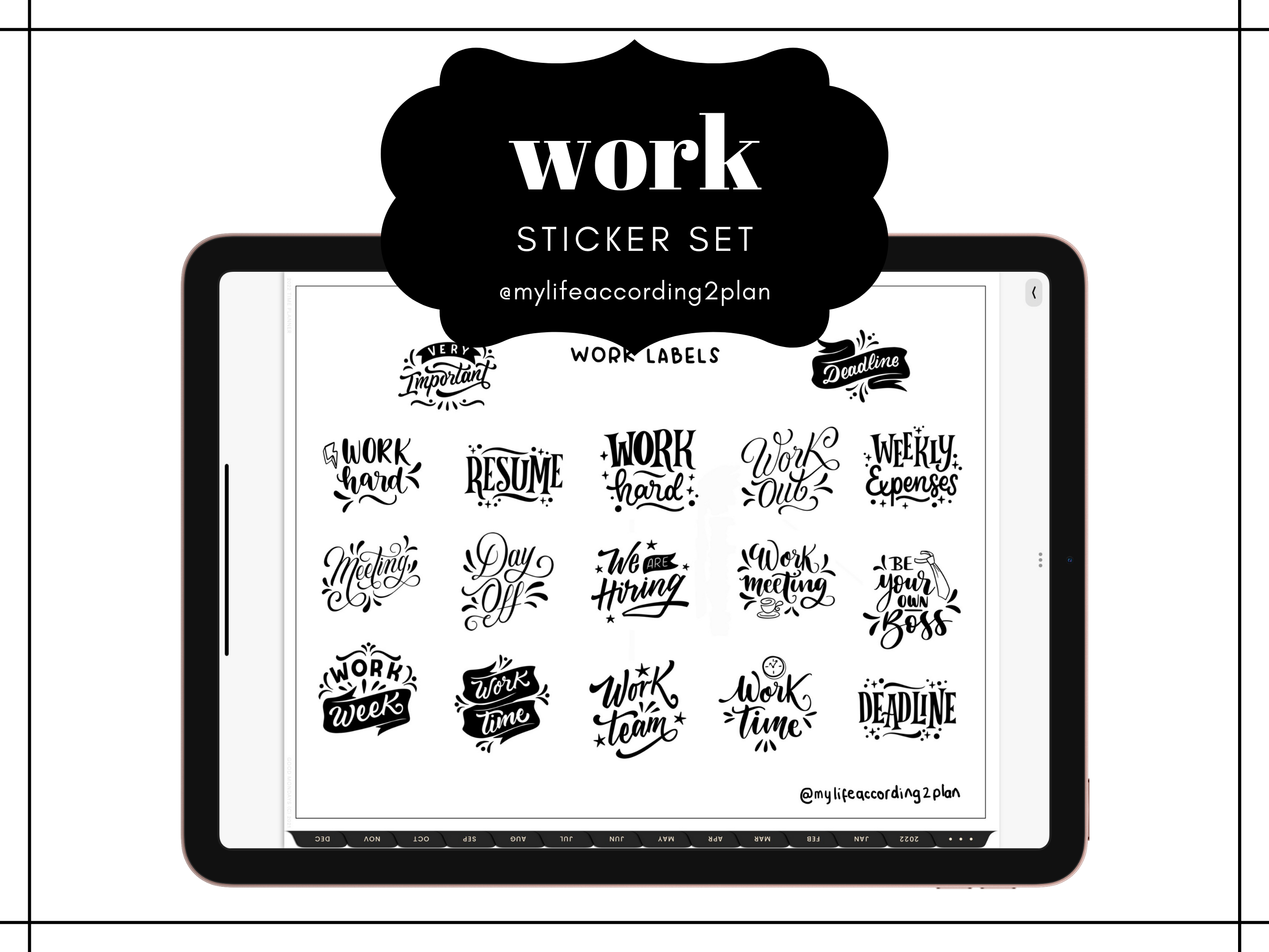 Minimalist Everyday Stickers, Work Labels Sticker Set, Digital Planner ...